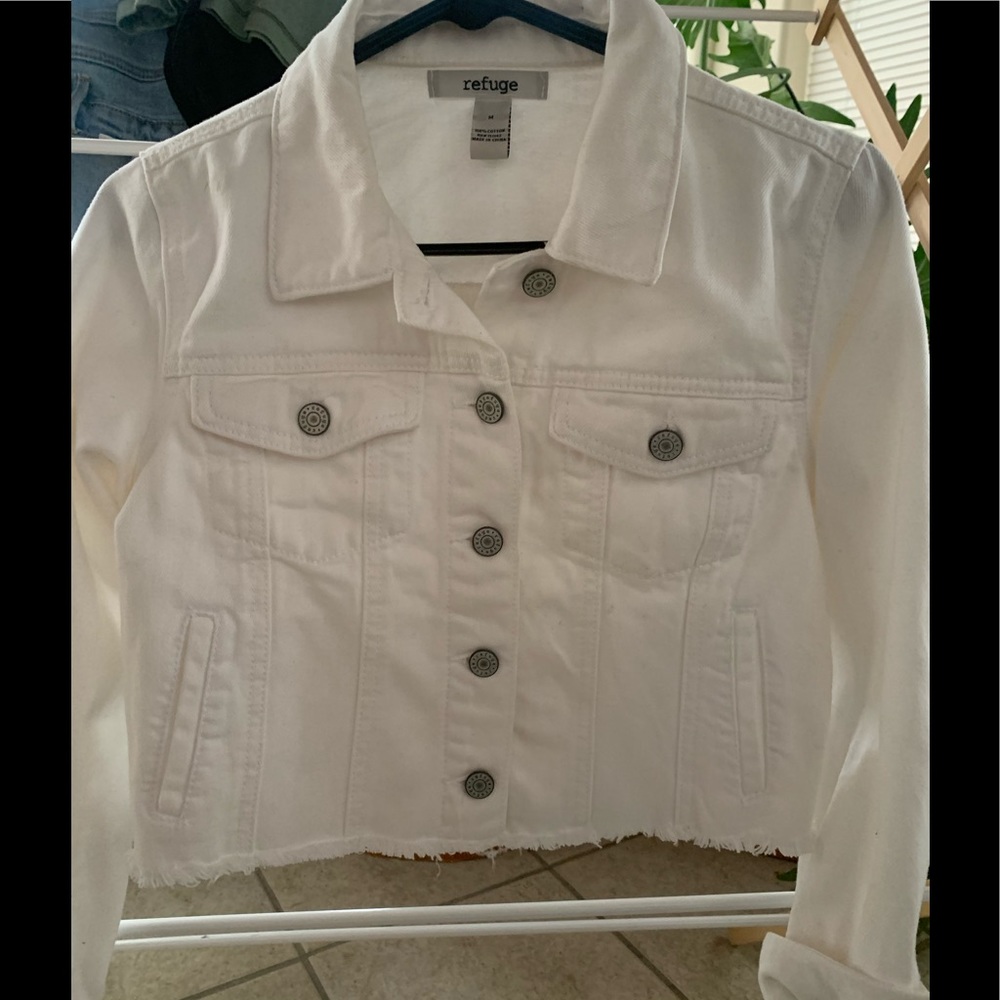 White Cropped Denim Jacket